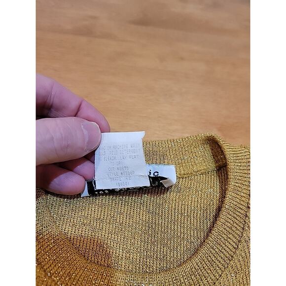 authentic A.K.A. Women's Gold Blouse Size M Vintage,Holiday Party,Classy! USmade - Picture 7 of 8